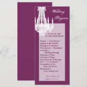 25 4x9 Wedding Programme Crystal Chandelier Glitz Programmakaart (Voorkant / Achterkant)