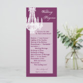 25 4x9 Wedding Programme Crystal Chandelier Glitz Programmakaart (Staand voorkant)