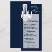 25 4x9 Wedding Programme Crystal Chandelier Glitz Programmakaart (Voorkant / Achterkant)