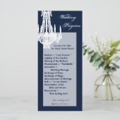 25 4x9 Wedding Programme Crystal Chandelier Glitz Programmakaart (Staand voorkant)