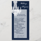25 4x9 Wedding Programme Crystal Chandelier Glitz Programmakaart (Voorkant)