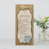 25 4x9 Wedding Programme Mason Jar Burlap Country Programmakaart (Staand voorkant)