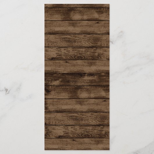 25 4x9 Wedding Programme Mason Jar Wood Land Programmakaart (Achterkant)