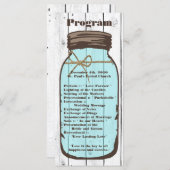 25 4x9 Wedding Programme Mason Jar Wood Land Programmakaart (Voorkant / Achterkant)