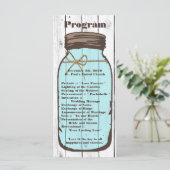 25 4x9 Wedding Programme Mason Jar Wood Land Programmakaart (Staand voorkant)