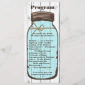 25 4x9 Wedding Programme Mason Jar Wood Land Programmakaart (Voorkant)