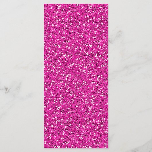 25 4x9 Wedding Programme Roze Glitter Chevron Zig Programmakaart (Achterkant)