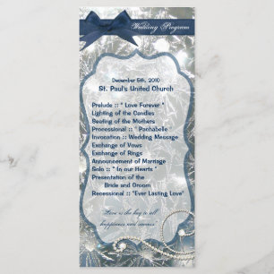 25 4x9 Wedding Programme Shattered Ice Broken Wint Programmakaart