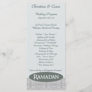 25 4x9 Wedding Programme Soft Blue Islamic Ramadan Programmakaart