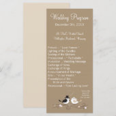25 4x9 Wedding Programme Wedding Birds Bride Groom Programmakaart (Voorkant / Achterkant)