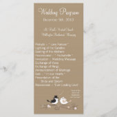 25 4x9 Wedding Programme Wedding Birds Bride Groom Programmakaart (Voorkant)