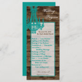 25 4x9 Wedding Programme Westerne Rustic Chandelie Programmakaart (Voorkant / Achterkant)