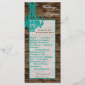 25 4x9 Wedding Programme Westerne Rustic Chandelie Programmakaart (Voorkant)