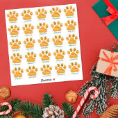 25 Aangepaste dagen van december Dog Paw Advent Sticker