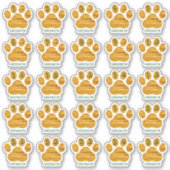 25 Aangepaste dagen van december Dog Paw Advent Sticker (Voorkant)