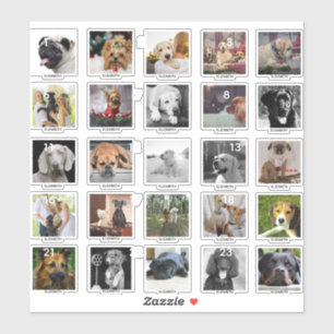 25 AANGEPASTE DOG ADVENT CALENDAR FOTOS NAAM STICKER