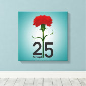 25 april, de anjerrevolutie, Portugal Canvas Afdruk (Insitu (Houten vloer))