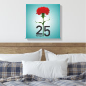 25 april, de anjerrevolutie, Portugal Canvas Afdruk (Insitu (Slaapkamer))