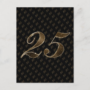 25 Black Gold 25th Birthday Jubileum Briefkaart