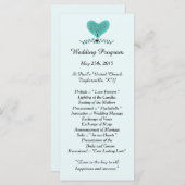 25 Blauwe Boom- en Heart Wedding-programma's Programmakaart (Voorkant / Achterkant)