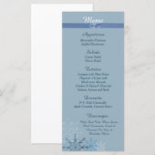 25 Blauwe sneeuwvlok Kaarten wintermenu (Voorkant / Achterkant)