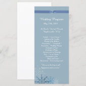 25 Blue Snowflake Winter Wedding Programs Programmakaart (Voorkant / Achterkant)