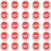 25 Bright Red Lipstick Kiss Mark Sticker (Voorkant)