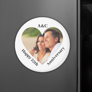 25 bruiloft Jubileum paar Keepsake hart foto Magneet
