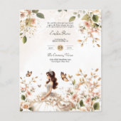 25 BUDGET Ivoor Quinceanera Jurk Bloemen Papier Flyer (Voorkant)