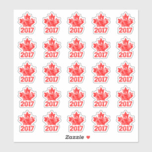 25 Canadees esdoornblad Jubileum 150 jaar Sticker