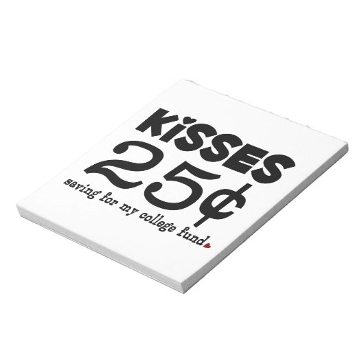 25 cent Kisses Notitieblok (Linkerzijde)