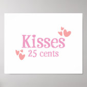 25 cent Kisses Valentijnsdag Home Decor Sign. Poster (Voorkant)