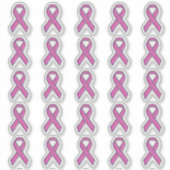 25 Chrome Style Print Roze Ribbon Bewustzijn Sticker (Voorkant)