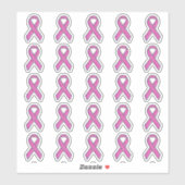 25 Chrome Style Print Roze Ribbon Bewustzijn Sticker (Vel)