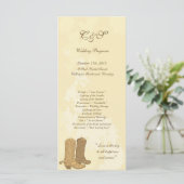 25 Cowboy huwelijksprogramma's Programmakaart (Staand voorkant)