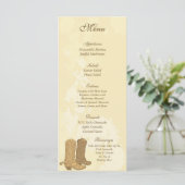 25 Cowboy Wedding Menu Labels (Staand voorkant)
