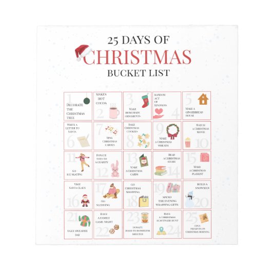 25 dagen kerst emmerlijst kunst notitieblok (Voorkant)