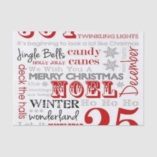 25 dagen kerstpapier tissuepapier (Voorkant)