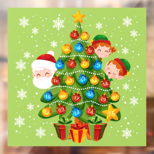25 dagen van Kerstmis, Kerstboom Raamsticker (Vel 2)
