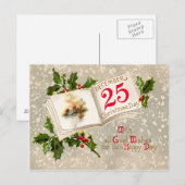 25 dec Kerk Holly Snow Briefkaart (Voorkant / Achterkant)