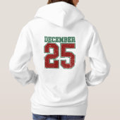25 december Jersey Athletic Style Kerstmis Hoodie (Achterkant)