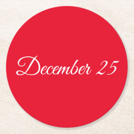 25 december ronde kartonnen onderzetter
