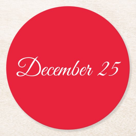 25 december ronde kartonnen onderzetter (Voorkant)