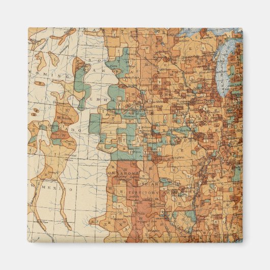 25 Density of increase of Population, US, 18901900 Magneet (Voorkant)