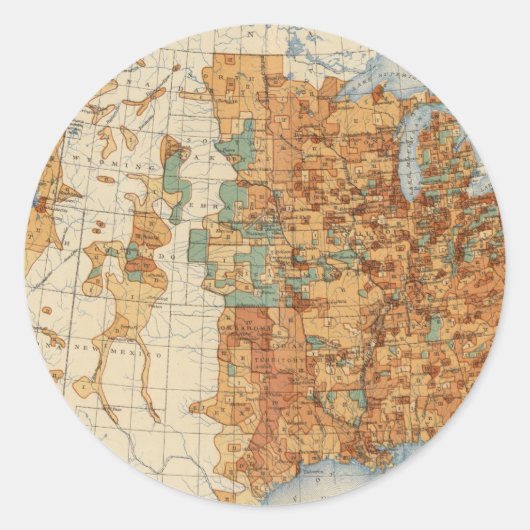 25 Density of increase of Population, US, 18901900 Ronde Sticker (Voorkant)