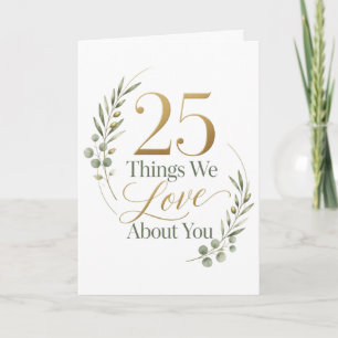 25 Dingen Die We Liefhebben Aan Jou 25e Verjaardag Kaart