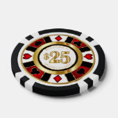 $25 Dollar Casino Poker Chip Las Vegas - Rood/Wit (Enkel)