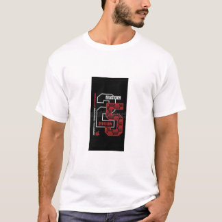 25 ECHT. TEXT GEDRUKTE T-SHIRT