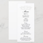 25 Elegante Witte/Zilveren Wedding Menu Labels (Voorkant / Achterkant)
