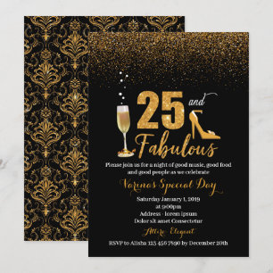 25. en Fabulous Birthday Invitation for Women Kaart